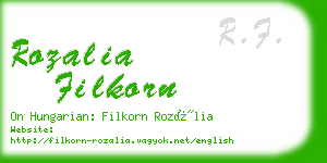 rozalia filkorn business card